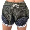 Digital Printed Lace Waist Elastic and Drawstring Soft and Comfortable Fashionable Casual Shorts for Women. 