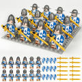 12PCS Medieval Knight Military Dragon Soldier Medieval Castle Building Block Figure Assembled Toy Doll Weapon. 