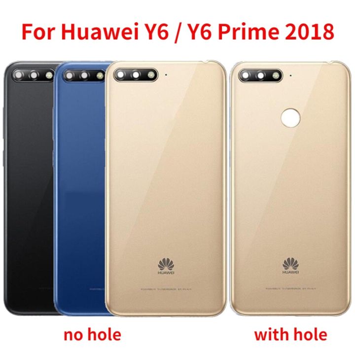 Back Cover For Huawei Y6 2018 Y6 Prime 2018 Cover Panel Rear Door Housing Case Replacement With Camera Lens+Side Key