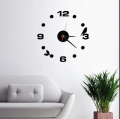 Acrylic Wall Clocks Frameless Modern 3D Wall Clock Stickers for Living Room Bedroom Office Living Room12 inch  Black and Sliver by Doob Cart. 
