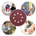 50Pcs 5 Inch 125Mm Round Sandpaper Eight Hole Disk Sand Sheets Grit 40/60/80/120/240 Hook And Loop Sanding Disc Polish.