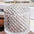 350ml Crystal Diamond Faceted Jar with Crystal Lid,Suitable as A Candy Bow.