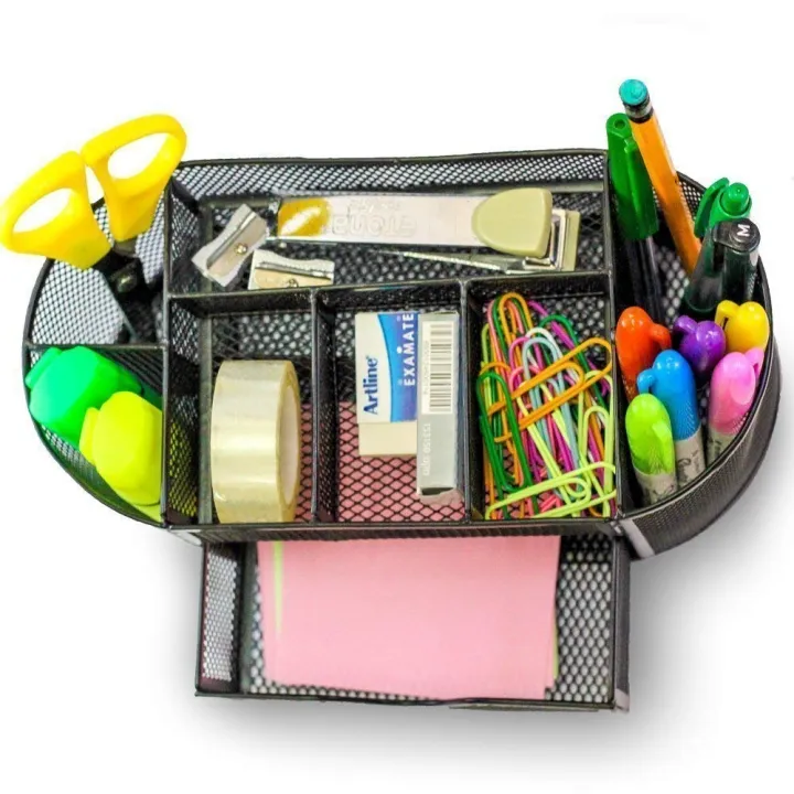 Desk%20Organizer%20Mesh%20Desktop%20Office%20Supplies%20Multi-functional%20Caddy%20Pen%20Holder%20Stationery%20with%208%20Compartments%20and%201%20Drawer%20for%20Office,%20Home,%20School,%20Classroom%20by%20Pipishell%20-%20Image%205