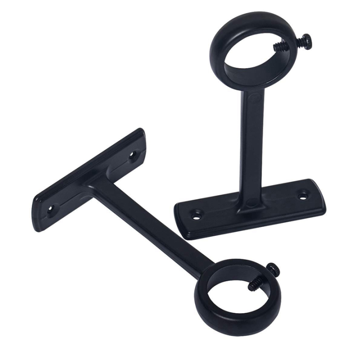 XHHDQES Ceiling Mounted Curtain Rod Brackets, Heavy Duty Ceiling Bracket for 1 Inch Curtain Rod Holder(Set of 6, Black)