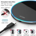 15W Wireless Charger Pad for iPhone 14 13 12 11 Pro Max X Samsung S22 S21 OPPO Xiaomi Redmi Phone Fast Wireles Charging Mat LED. 