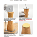 Wood 4 Inch Furniture Legs Set of 4 Round Solid Mid Couch Feet Spare Parts Legs for Sofa Dresser Cabinet Bed Home DIY. 