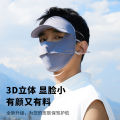 Ice Silk Sun Mask Men's Summer Outdoor Riding UV Protection Sun-Proof Cool Breathable Full Face Mask.