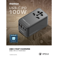 Momax 1-World UA10 100W GaN 4 ports + AC Travel Adapter. 