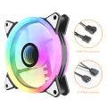 Aigo AF12 Rgb Fan Kit Ventilador Double Halo Infinite Space PC 120mm Computer Case Fan Cooler 4pin PWM CPU Cooling Argb Fan. 