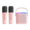 Y1 Microphone Karaoke Machine Bluetooth Speaker 5.3 System with 2 Wireless Mics and RGB Light - Perfect for Home and Family Singing. 