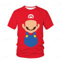 Fashion Mario T-shirt Children's Clothing Top Boys' T-shirt Game 3D Print T-shirt Funny Animation Short Sleeve Baby Girls' Cloth. 