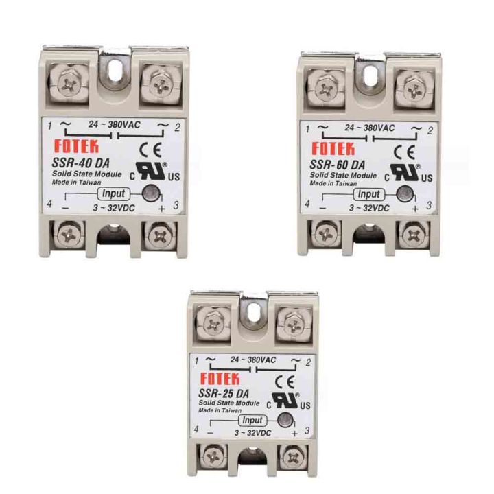 SSR-40DA 25DA 60DA DC to AC Solid State Relay Module Temperature Controller 24V-380V 40A 250V/25A 250V/ 60A 250V