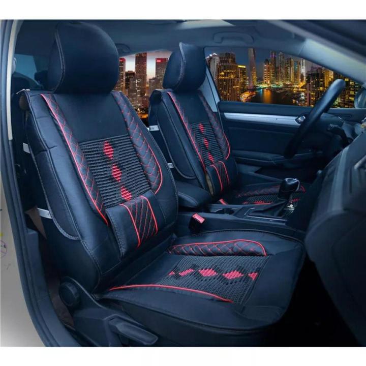 Summer Pc Car Front Seat Cover Cushion Breathable Pu Leather Seat  Protector With Waist Support Pad Car Interior Accessories