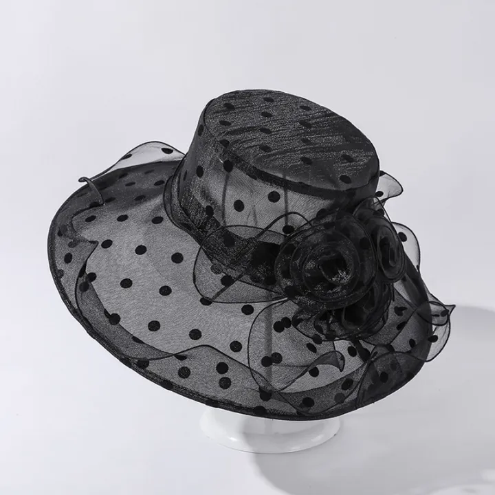 New%20Ladies%20Elegant%20Flower%20Church%20Hats%20Summer%20Large%20Wide%20Brim%20Fedora%20Hat%20For%20Women%20Organza%20Hat%20Beach%20Sun%20Kentucky%20Derby%20Hat%20-%20Image%202