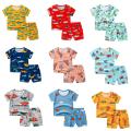 GC 2-piece Boys Round Neck Short Sleeves T-shirt Shorts Two-piece Set Breathable Cotton Suit. 