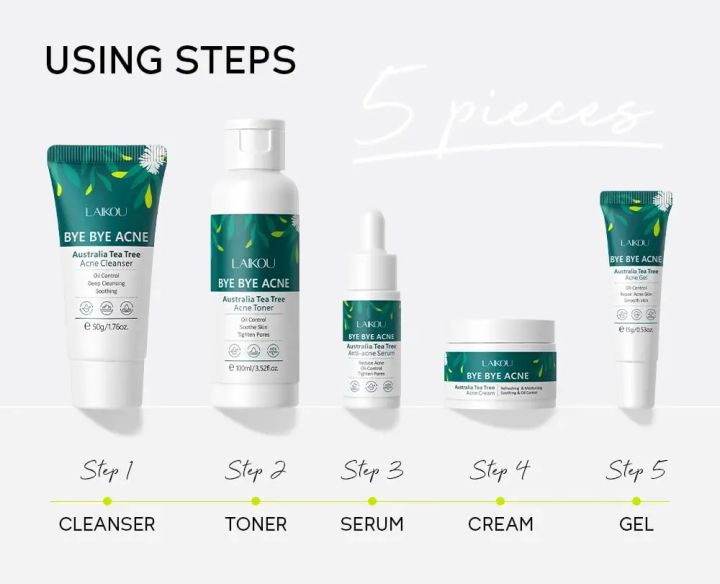 LAIKOU%20Bye%20Bye%20Acne%20Australia%20Tea%20Tree%20Acne%20Skin%20care%20Set-%205pcs/Set%20-%20Image%205
