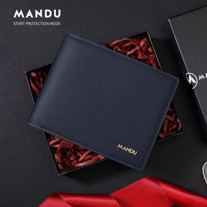 MANDU Fashionable Wallet with Large Capacity, Advanced Feeling, Zero Wallet, Multi functional Card Bag for Men