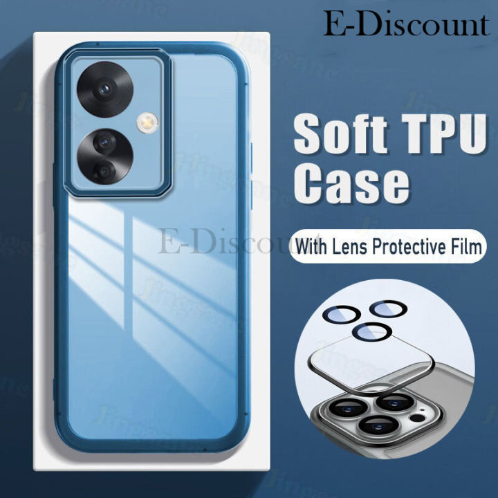 New Phone Case For OPPO Reno 11F Cover Camera Protection Semi Transparent Soft Silicone Shockproof with Lens Protector Films for OPPO Reno11 F Case