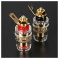 4Pc Amplifier Speaker Terminal Binding Post 4mm Banana Plug Jack & 4x Hi-end Copper Right Angle Screw Type Banana Plug.