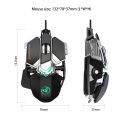 HXSJ J600 Mechanical Wired Mouse Gaming Mouse for Gamer PC Laptop Desktop 9 Key RGB Light Effect Mouse Six Adjustable 6400 DPI Programmable Breathing Backlit（Black）. 