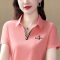 Women's Cotton Fashion Casual Polo Shirt Short-Sleeved Lapel T-shirt 2021 New Summer Loose Crop Top high quanlity blouse women. 
