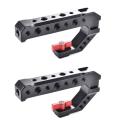 2X Universal DSLR Camera Rig Hand Grip Camera Top Cold Shoe Mount 1/4 Inch & 3/8 Inch Holes Aluminum Alloy Camera Handle.