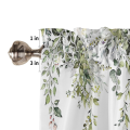 Sage Green Curtain Valance for Watercolor Eucalyptus Leaf Rod Pocket Valance Window Treatments Plant Leaves Easy to Use 137x45cm. 