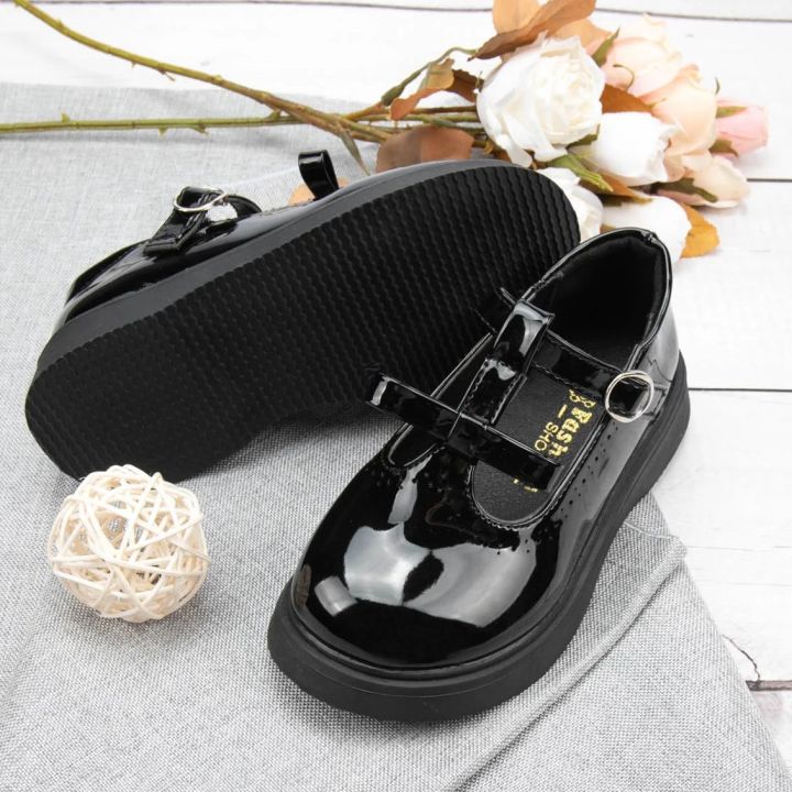KIDSUN%20Fashion%20Children's%20Shoes%20Simple%20Bow%20Buckle%20Black%20Leather%20Shoes%20Classic%20Cute%20Versatile%20Princess%20Dress%20Shoes%20-%20Image%203