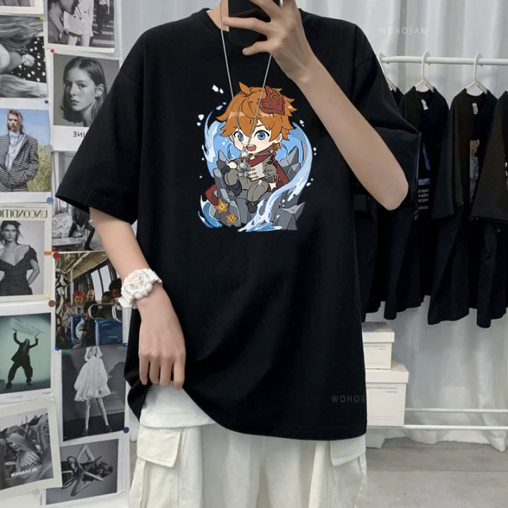 2023%20Fashion%20Game%20Anime%20Genshin%20Impact%20Kawaii%20Klee%20Qiqi%20Gan%20Yu%20Short%20Sleeve%20T-Shirt%20Harajuku%20Summer%20Casual%20Oversize%20Women%20Men%20T%20-%20Image%203