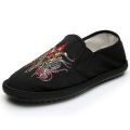 Old Beijing cloth shoes embroidered canvas shoes Chinese style casual Korean version of the trend society versatile cow tendon sole breathable men's shoes.