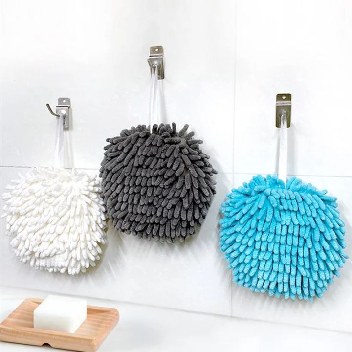 Creative Soft Hand Towel Thicken Super Absorbent Fast Drying Microfiber Plush Wipe Cloth Kitchen Bathroom Terry Towel with Hook