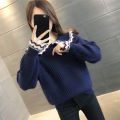 Doll Collar Sweater Women's Loose Outer Wear New Autumn and Winter Cute Sweet Fashion Sweater Age-Reducing Top.