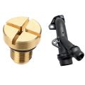 1 Piece Cooling Hose Connector & 1x Radiator Overflow Coolant Expansion Tank Bleeder Screw Gold for BMW E36 E39 E46 Etc. 