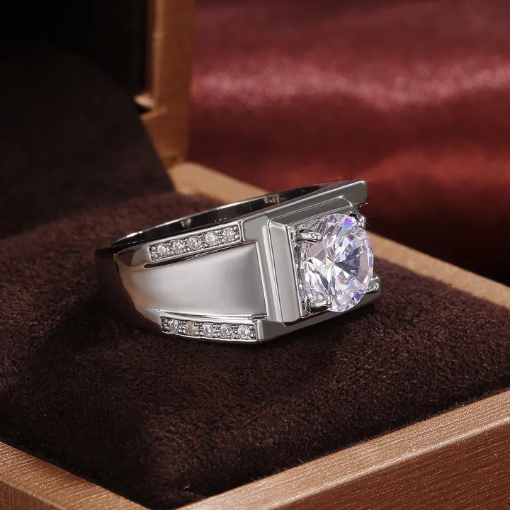 Wedding%20Ring%20Ring%20Wedding%20Jewelry%20Men's%20Knot%20Luxury%20Men's%20Ring%20925%20Sterling%20Silver%208mm%20Lab%20Diamond%20Setcosplay%20-%20Image%203