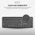 FANTECH GO K211 Smooth Typing Keyboard 104 Keys Spill Resistant Keyboard English And Bangla USB Wired Easy To Read Keys Computer Keyboard Ergonomics Keyboard For Office PC. 