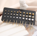 20 pairs earrings set pearl zircon earrings, women fashion jewelry.