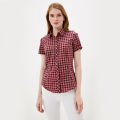 Red Check Short Sleeve Casual Shirt for Women (CT-11.3).