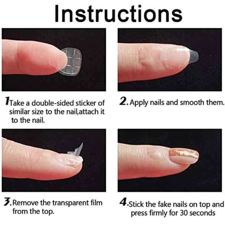 Double Sided False Nail Art Adhesive Acrylic Tape Glue Sticker 36pcs