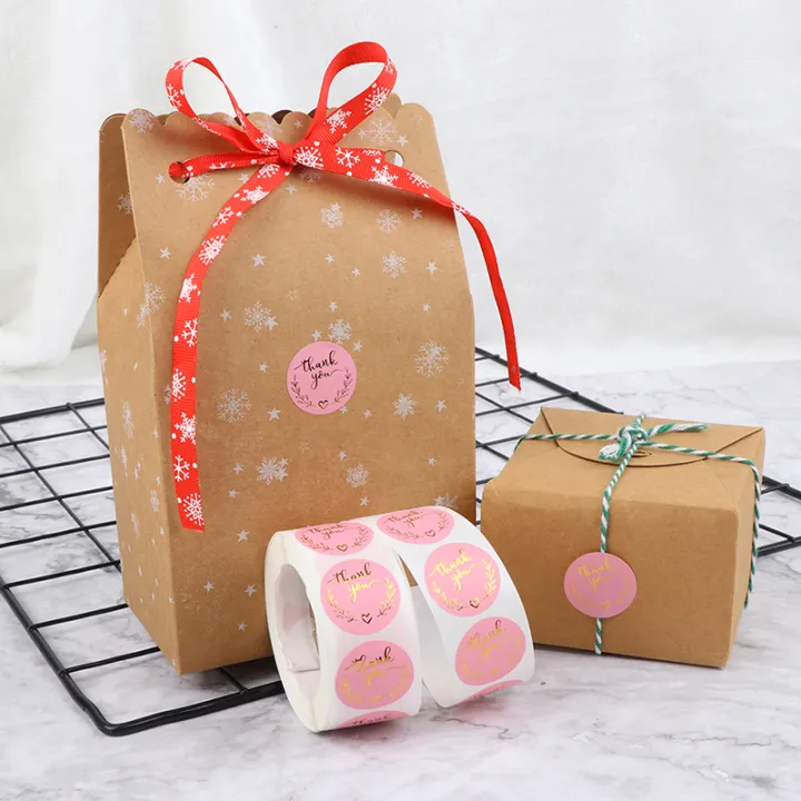 Thank%20You%20Stickers%20Gold%20Foil%20Seal%20Labels%20500pcs%201%20inch%20Pink%20Favors%20Stickers%20-%20Image%202