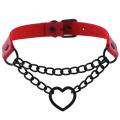 Vintage Heart Necklace Choker With Chain Goth Collar For Girls Grunge Punk Cute Kawaii Egirl Chocker Harajuku Accessories. 