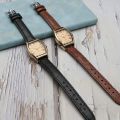 Waterproof Vintage Hands Quartz Watch Roman Numerals Dial Leather Strap Women Men. 
