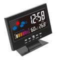 HA Electronic Digital Temperature Humidity Monitor Clock Weather Forecast Clock-Black.