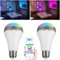 Smart LED Bluetooth Music Bulb – RGB Remote Control AC Lamp with Built-in Speaker.
