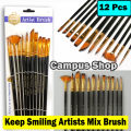 Keep Smiling 12pcs Mix Brush Tuli Set for Artists- KeepSmiling. 