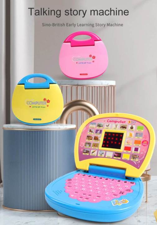 Mini Baby Computer Educational Computer ABC and 123 Learning Kids Toy Laptop with LED ...