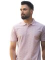 Richman Pink Color  Printed Cotton Regular Fit Polo For Men Eid Collection. 