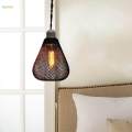 Iron Wire Lampshade Light Bulb Cage Vintage Style Lamp Holder Lantern Shade Ceiling Pendant Light Shade Hollow Lampshade for Kitchen Island. 