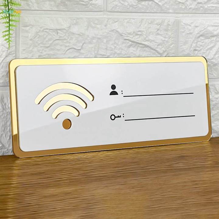 WiFi Sign Sticker Mirror Account Password Handwriting Reusable Acrylic Wall Stickers Notice Board Sign for Home Store Restaurant Accessories