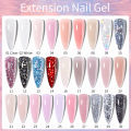 LILYCUTE 15ML Quick Nail Extension Gel Glitter Pink Vernis Semi Permanent UV Gel Nail Polish Nail Art Prolong Construction Gel.