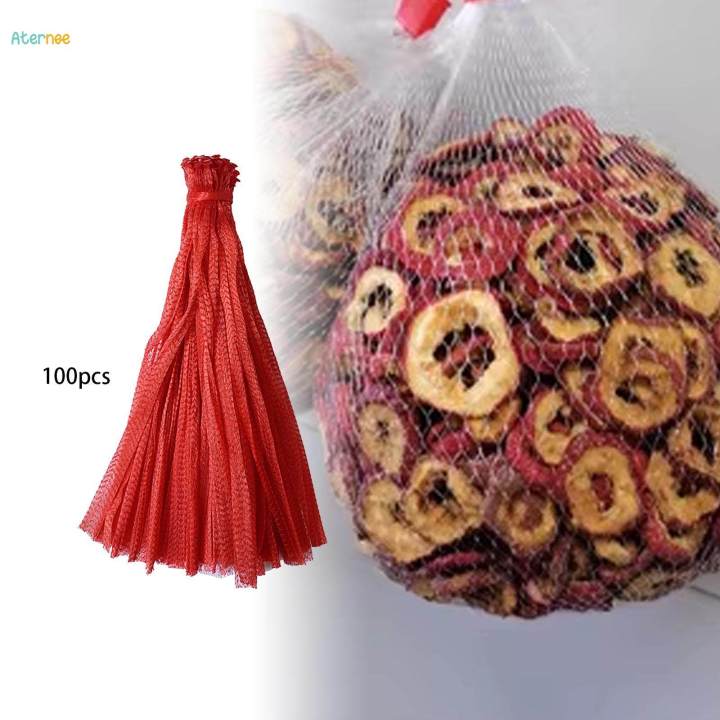 100Pcs Mesh Produce Bags Items Onion Organization Reusable Nylon Mesh Bags Length 60cm